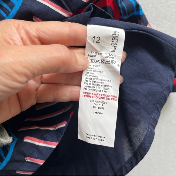 NWT Catimini printed Kids Cotton Dress Sz 12 - Picture 7 of 11